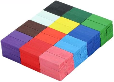 Trinkets And More Dominoes Blocks Set 12 Colours Wooden Toy Building And