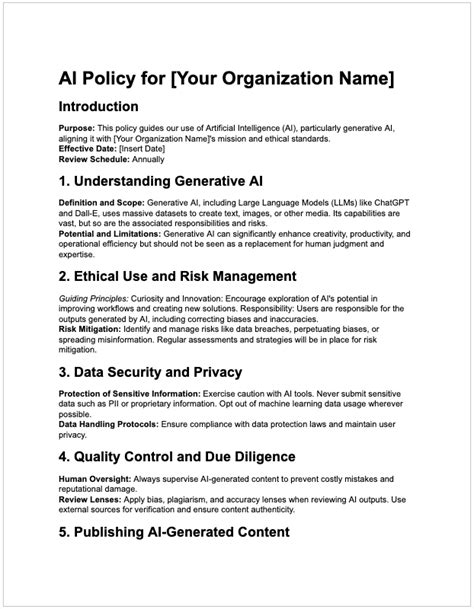 AI Policy Template NFPs AI