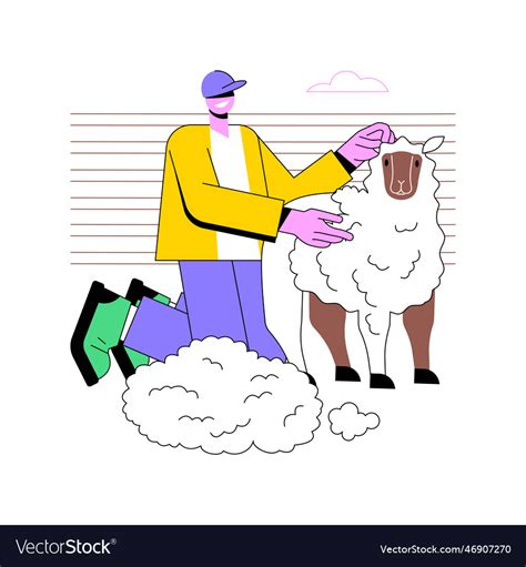 Sheep wool production isolated cartoon Royalty Free Vector