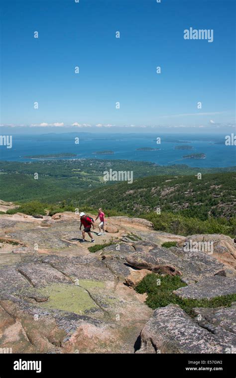 Maine Bar Harbor Acadia National Park View Of Bar Island Accessed Only At Low Tide Stock