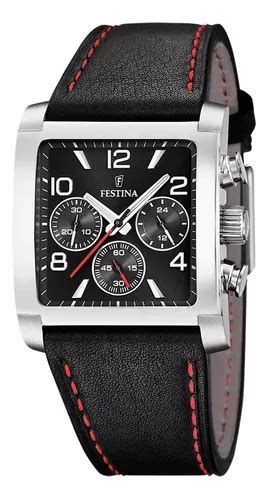 Rel Gio Festina Timeless Chronograph Masculino Couro Preto