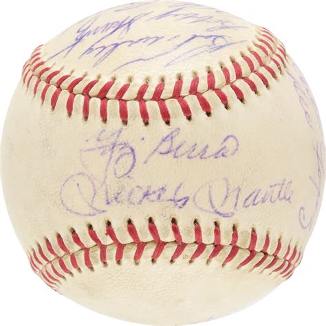 1960 New York Yankees American League Champions Team Signed Baseball W