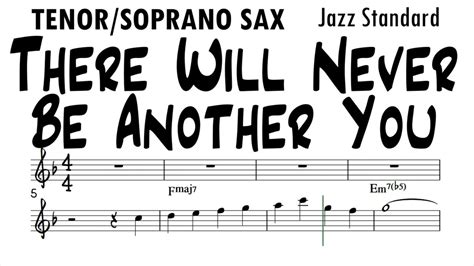 There Will Never Be Another You Tenor Soprano Sax Sheet Music Backing