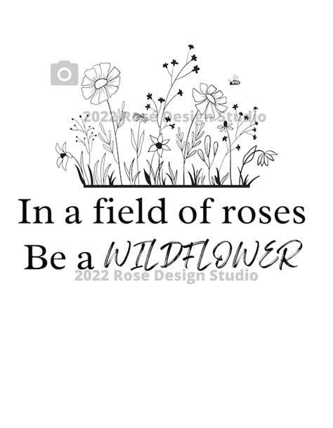 In A Field Of Roses Be A Wildflower Svg Wildflower Svg Girl Etsy