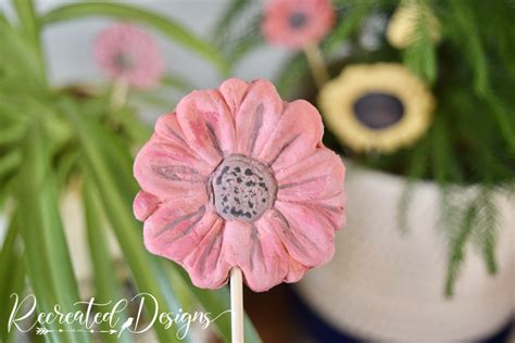 Turn Air Dry Clay Into Super Cute Flower Pot Sticks For Summer Recreated Designs