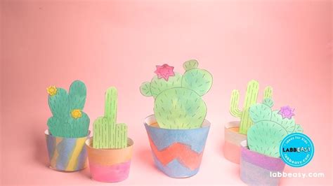 Diy Paper Cactus Easy Paper Craft Tutorial For Kids With Downloadable