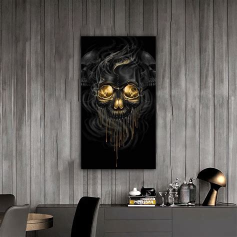 Skull Canvas Painting Human Skull Canvas Painting Halloween | Etsy