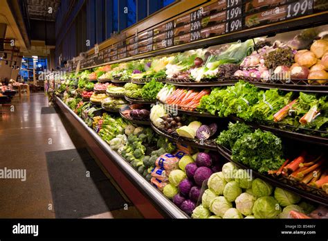 Produce On Display Shelves In Grocery Store Stock Photo 20377923 Alamy