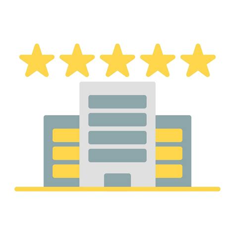 Hotel five star icon vector or logo illustration flat color style ...