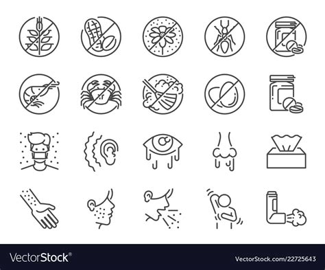 Allergies Icon Set Royalty Free Vector Image Vectorstock