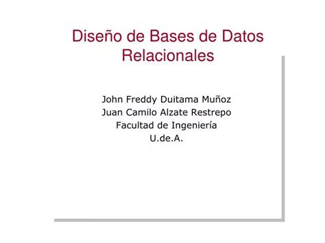 Ppt Dise O De Bases De Datos Relacionales Powerpoint Presentation