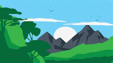 Premium Vector | Scenery wallpaper vector illustration background