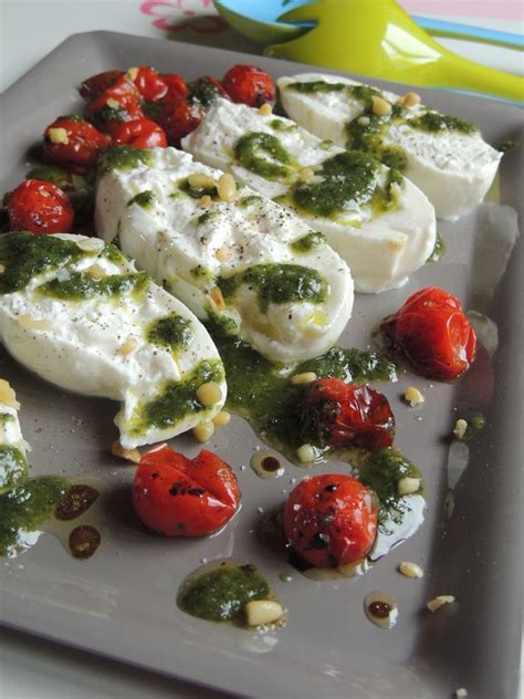 Burrata Au Pesto Et Tomates Cerises Roties Les D Lices D H L Ne