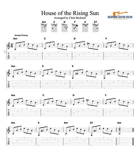 How To Play House Of The Rising Sun Folk Song Favorites — Bgo