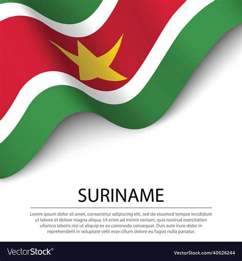 Waving Flag Of Suriname On White Background Vector Image