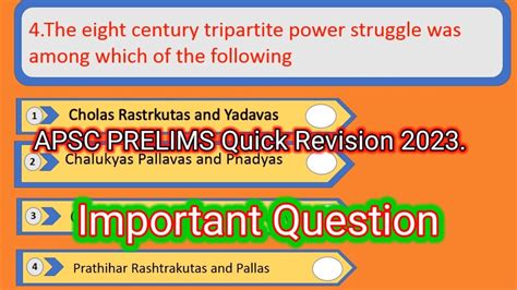 Apsc Prelims 2023 Most Important Questions Quick Revision Apsc