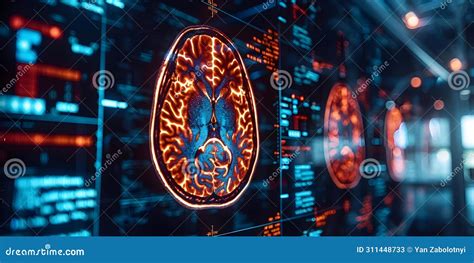 A Fmri Scan Of A Brain During Rest. Generative AI Royalty-Free Stock ...