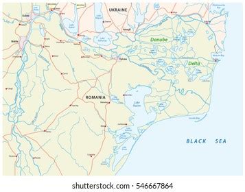 Map Danube Delta Romania Ukraine Stock Vector (Royalty Free) 546667864 ...