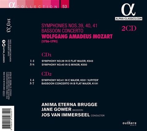 Anima Eterna Brugge And Jane Gower And Jos Van Immerseel Symphonies 39 41