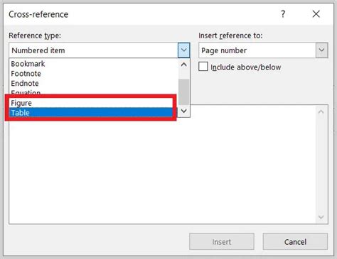 How To Cross Reference Tables And Figures In Microsoft Word