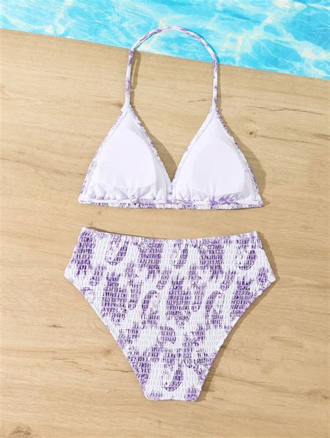 Ensemble de bikini imprimé aléatoire et ensemble de maillot de bain