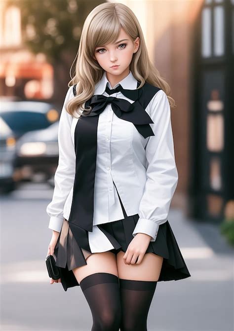 Premium AI Image | Cute school girl character picture ai generated