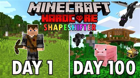 I Survived 100 Days As A SHAPESHIFTER In Hardcore Minecraft