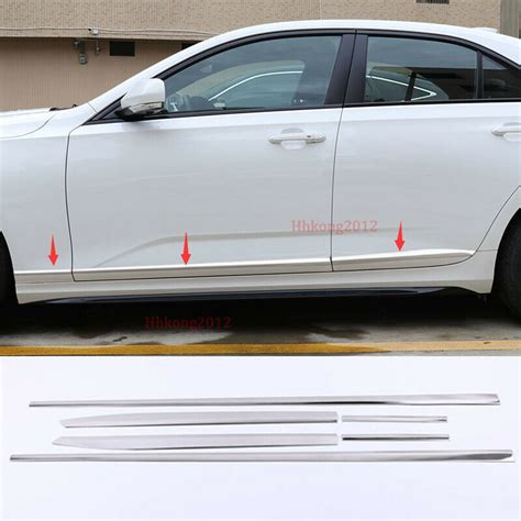 For Cadillac CT4 2020 2021 Chrome Car Body Door Side Molding Cover Trim