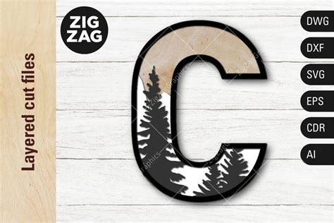 3D Layered Nature Letter Svg Cut File