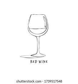 Wineglass Red Wine Drink Element Black Stock Illustration 1739517548