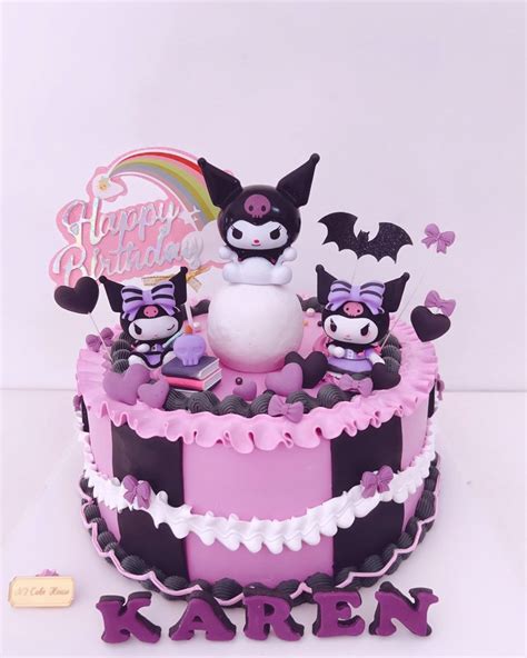 Kuromi birthday cake, Food & Drinks, Homemade Bakes on Carousell