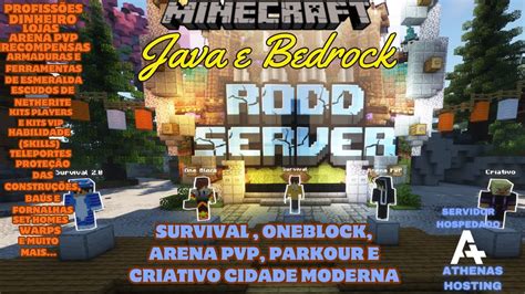 Novo Survival E Oneblock Minecraft Jogando Inscritos Java E