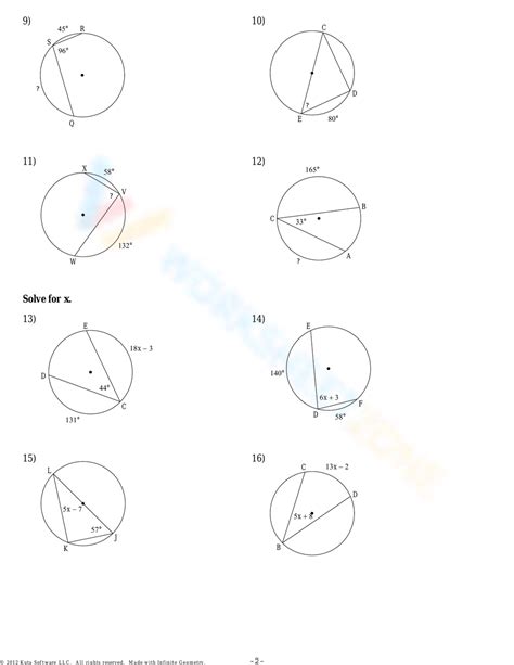 Inscribed Angle Is Half The Degree Measure Of Its Intercepted Arc Worksheet