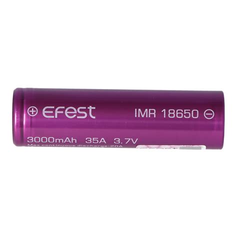 Efest Purple IMR 18650 3000mAh 3 6V 3 7V Min 2900 MAh Typ 3000 MAh