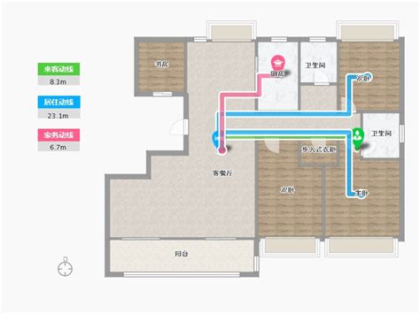 连云港市康颐华府户型图4室2厅2卫1厨14157平方米 酷家乐