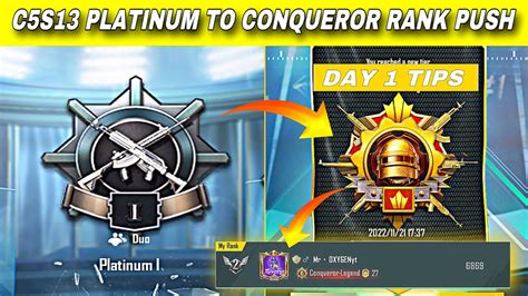 🇮🇳 Day 1 Platinum To Conqueror Rank Push C5s13 Duo Conqueror Rank