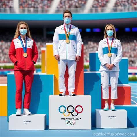 Olympics Podium with Medal Boxes | Stable Diffusion Online