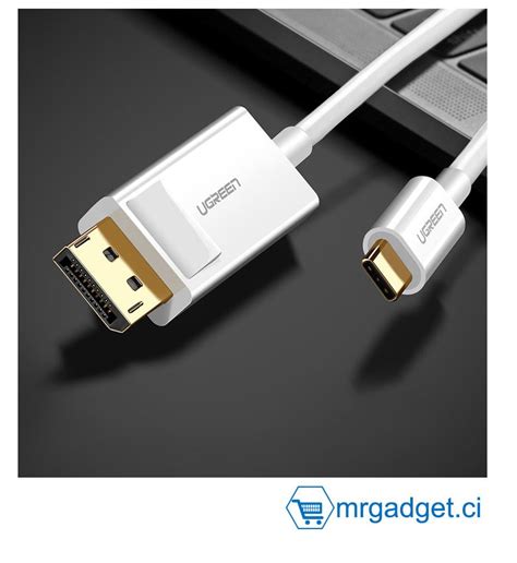 Ugreen Unidirectionnel Usb Type C Vers Display Port K M Blanc