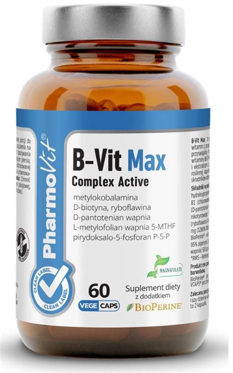 B Vit Max Complex Active Kapsu Ek Pharmovit Clean Label Sk Ad