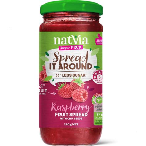 Natvia Raspberry Fruit Spread 240g Woolworths