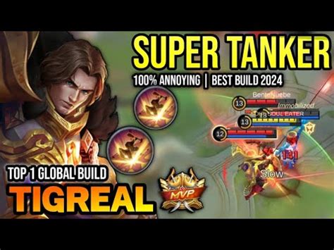 TIGREAL BEST BUILD 2024 TOP GLOBAL TIGREAL GAMEPLAY MOBILE LEGENDS