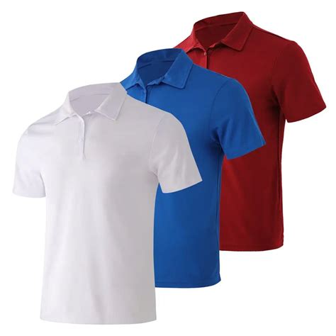 3 Pack Mens Short Sleeve Polo Shirt Summer Shirt For Men Leehanton