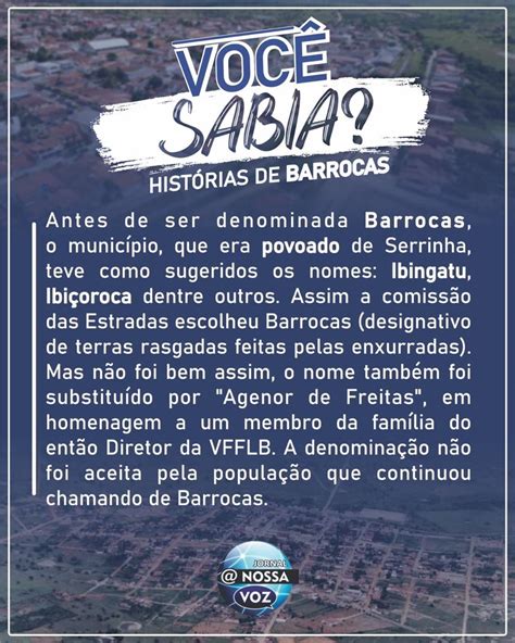 JORNAL NOSSA VOZ BARROCAS BA VOCÊ SABIA JANV inicia novo