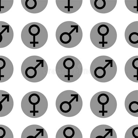 Seamless Pattern Sex Symbols Gender Woman And Man Flat Symbols Black Female And Male Abstract