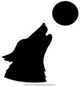 Wolf Howling Stencil | Free Printable Papercraft Templates