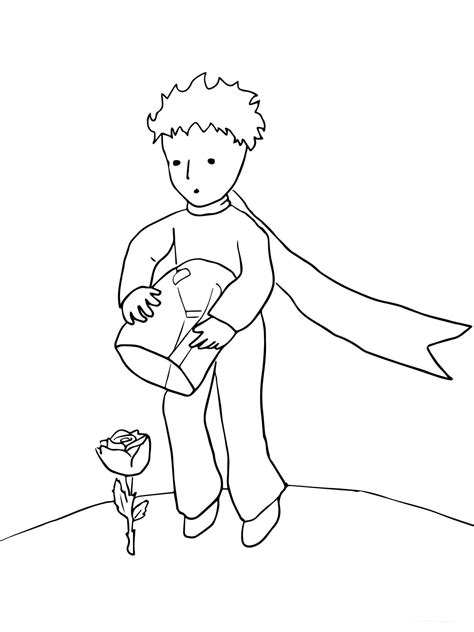 Imagem Do Pequeno Príncipe - Desenho de Pequeno Príncipe e a rosa para colorir - Tudodesenhos