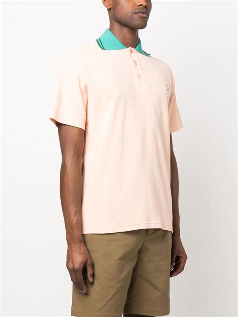 Maison Kitsuné logo appliqué Piqué Polo Shirt Orange FARFETCH