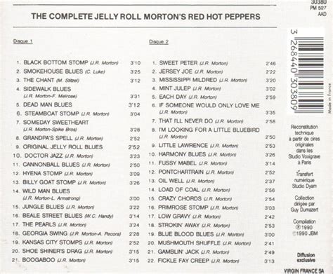 The Complete Jelly Roll Mortons Red Hot Peppers 1926 1930 De Jelly