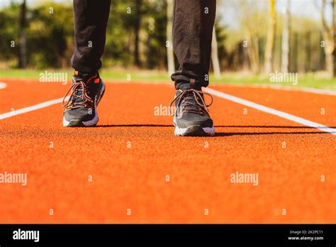 Walking On A Running Track Stock Photo Alamy