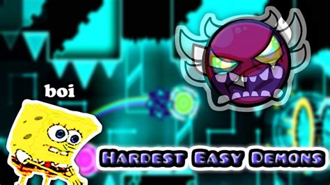 Top 5 Hardest Easy Demons Geometry Dash Youtube